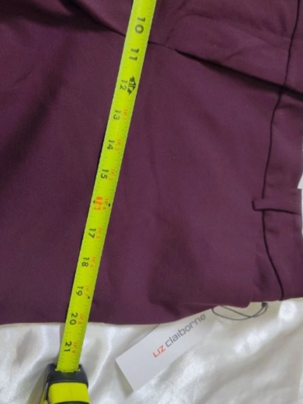 NWT Liz Claiborne Emma Purple Ankle Pants Size 12 Slim Tapered Stretch Zip - Picture 9 of 14